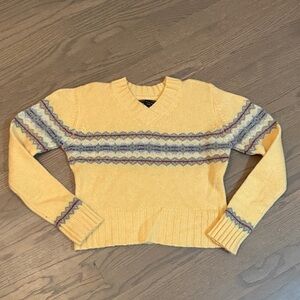 Abercrombie & Fitch Butter Yellow Vintage V-Neck Sweater
